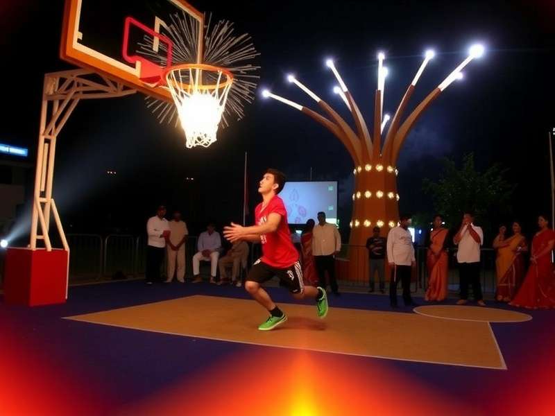 Dunk Showdown India Diwali event with glowing ball and fireworks
