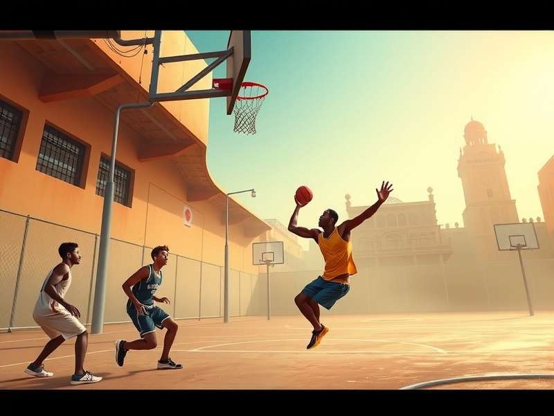 Dunk Showdown India opening screen with Indian street court and players